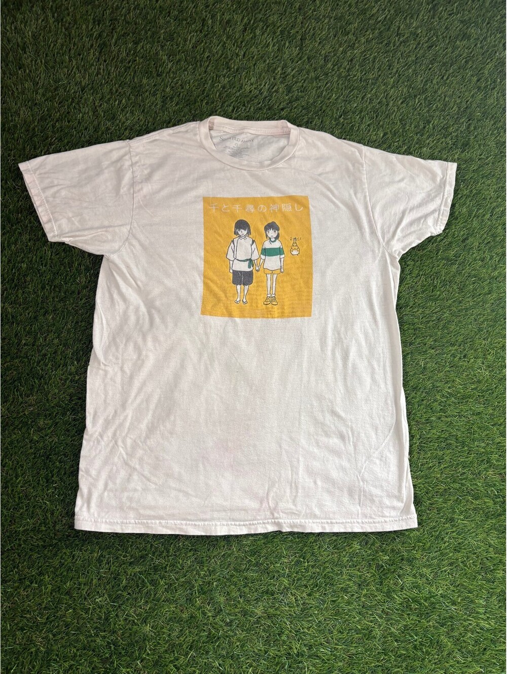 Spirited Away White Cotton T-Shirt, Unisex Adults size L
